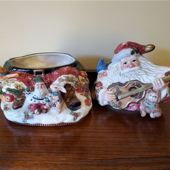 Fitz & Floyd Forest Festival Santa Cookie Jar - Picture 11 of 11